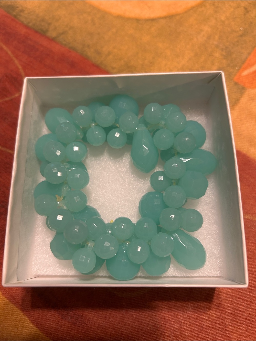 Seafoam Cluster Bead Stretch Bracelet - Women Jewelry